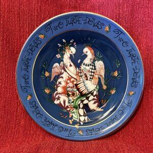 Phannapast Anthropologie 12 Days Christmas Dessert Plate 2 Two Turtle Doves